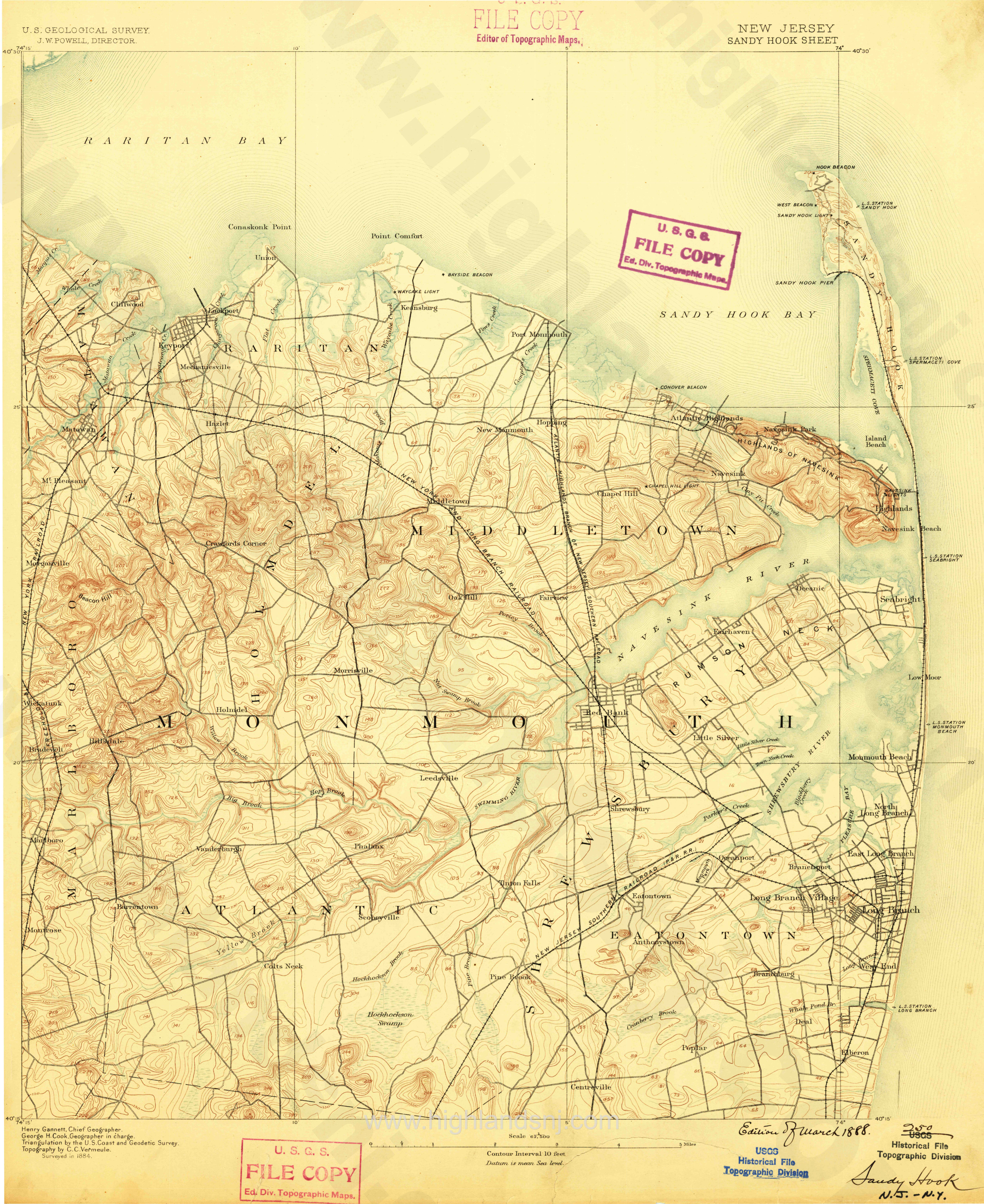 1888 USGS NJ Sandy Hook